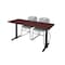 Cain Rectangle Tables > Training Tables > Cain Training Table & Chair Sets, 66 W, 24 L, 29 H, Mahogany MTRCT6624MH44GY - alternate 1